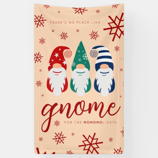 Hygge Christmas Gnome voor de Feestdagen Sneeuwvlo Spandoek (Verticaal)