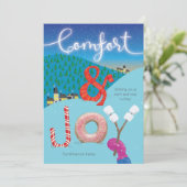 Hygge Comfort en Vrolijkheid Geïllustreerde Kerstt Kaart (Staand voorkant)