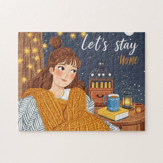 Hygge Cosy Candlelight Night vieren Legpuzzel (Horizontaal)