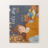 Hygge Cosy Candlelight Night vieren Legpuzzel (Verticaal)
