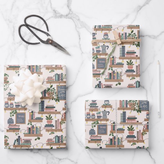 Hygge Cozy Book Corner Inpakpapier Vel (Voorkant)