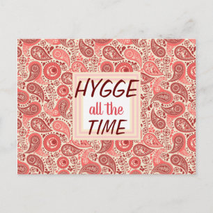 HYGGE de hele tijd Cozy Pink Paisley Briefkaart