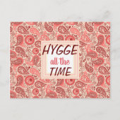 HYGGE de hele tijd Cozy Pink Paisley Briefkaart (Voorkant)