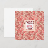 HYGGE de hele tijd Cozy Pink Paisley Card (Voorkant / Achterkant)