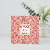 HYGGE de hele tijd Cozy Pink Paisley Card (Staand voorkant)