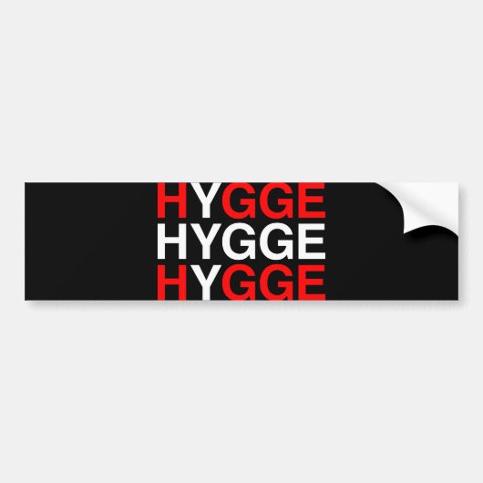 HYGGE Deense vlag Bumpersticker (Voorkant)