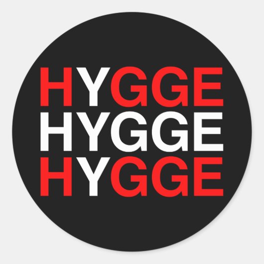 HYGGE Deense vlag Ronde Sticker (Voorkant)