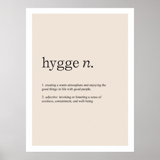 Hygge Definition Art Print (Voorkant)