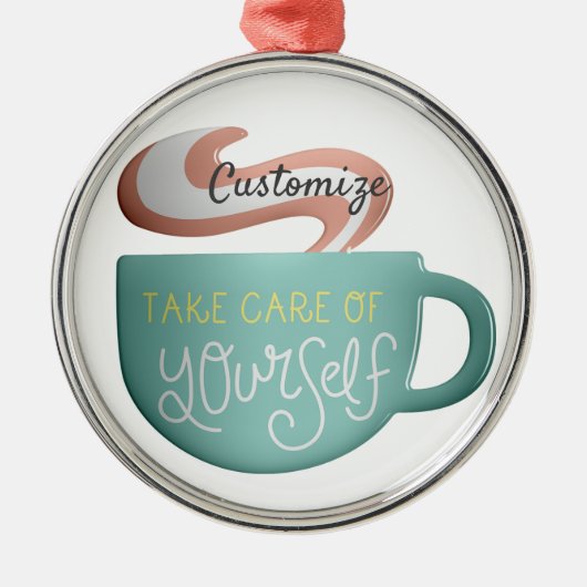 Hygge Drink Self-Care Thunder_Cove Metalen Ornament (Voorkant)