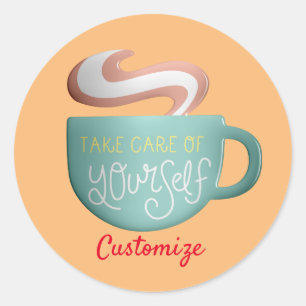 Hygge Drink Self-Care Thunder_Cove Ronde Sticker