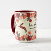 Hygge Floral Scandinavian Folk Art Bunny Rabbit Mok (Voorkant links)