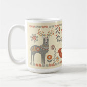 Hygge Folk Art Animals Custom Name Koffiemok (Links)