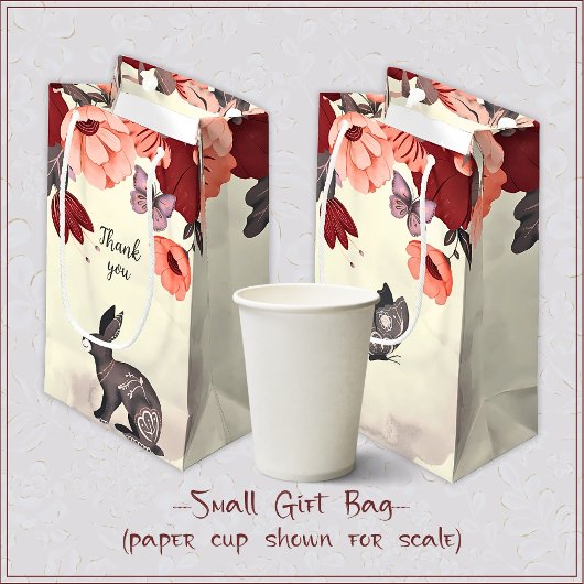 Hygge Folk Art Konijn Vlinder Bloemen Verjaardag Klein Cadeauzakje