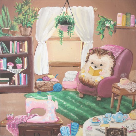 Hygge Hedegel Sticker (Voorkant)