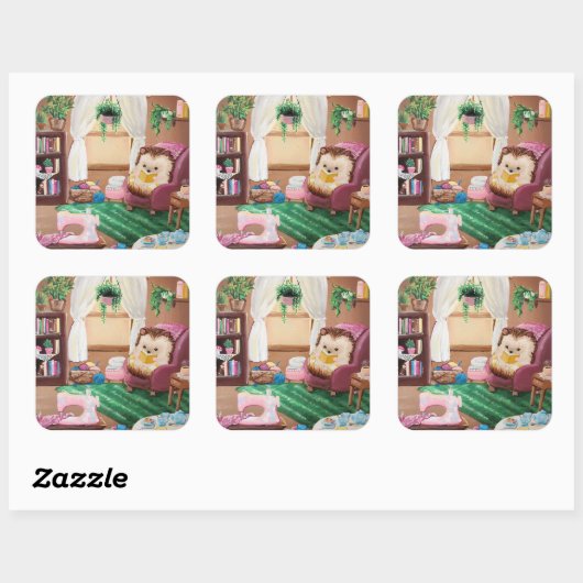 Hygge Hedegel Vierkante Sticker (Vel)