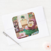 Hygge Hedegel Vierkante Sticker (Envelop)