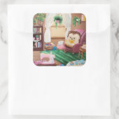 Hygge Hedegel Vierkante Sticker (Tas)