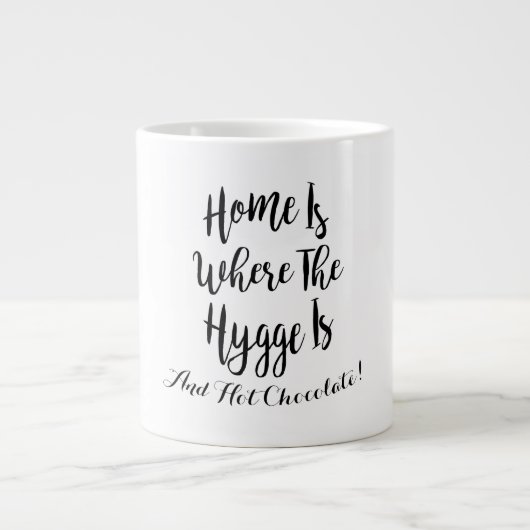 Hygge Home Hot Chocolate Typografie Grote Koffiekop (Voorkant)