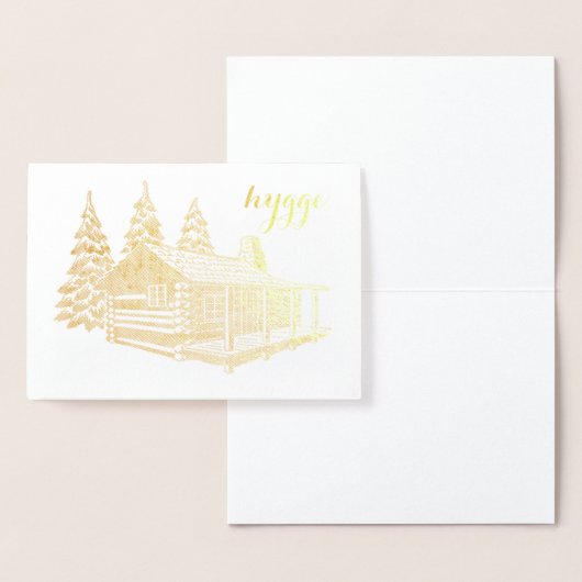 Hygge hut in de bossen gouden folie folie kaarten (Display)