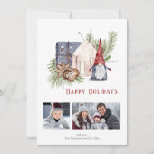 Hygge Kerst Gnome Nordic Feestdagen Fotokaart Aankondiging (Voorkant)