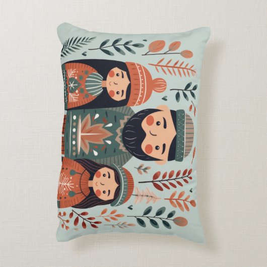 Hygge Kerst Scandinavische Gezellige Familie Accent Kussen (Achterkant (Verticaal))