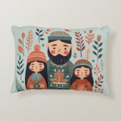 Hygge Kerst Scandinavische Gezellige Familie Accent Kussen (Achterkant)