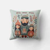 Hygge Kerst Scandinavische Gezellige Familie Kussen (Achterkant)