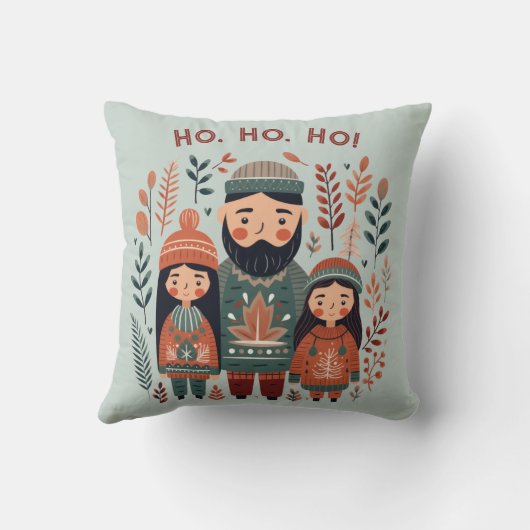 Hygge Kerst Scandinavische Gezellige Familie Kussen (Achterkant)