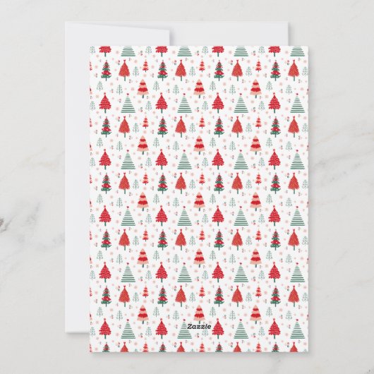Hygge kerstboom patroon één foto kerst feestdagenkaart (Achterkant)
