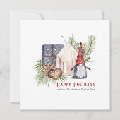 Hygge kerstkaartje Gnome Nordic Holiday Card (Voorkant)