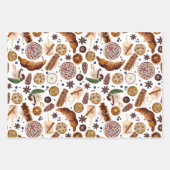 Hygge kerstkoekjespatroon inpakpapier vel (Voorkant 3)