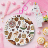 Hygge kerstkoekjespatroon papieren bordje (Feest)