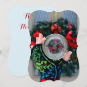 Hygge Krans Sneeuw Wereldbol Kerstkaart (Voorkant / Achterkant)