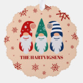 Hygge krijgen met het Kerstmis Gnomen Sneeuwvlokke Ornament Kaart (Achterkant)