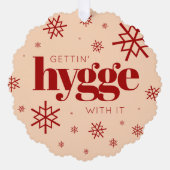Hygge krijgen met het Kerstmis Gnomen Sneeuwvlokke Ornament Kaart (Voorkant)