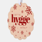 Hygge krijgen met het Kerstmis Gnomen Sneeuwvlokke Ornament Kaart (Links)