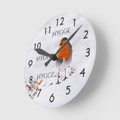 Hygge met een leuk robbertje in de sneeuw ronde klok (Hoek)