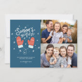 Hygge Mittens 2 Photo-kerstfeestkaartje Feestdagenkaart (Voorkant)