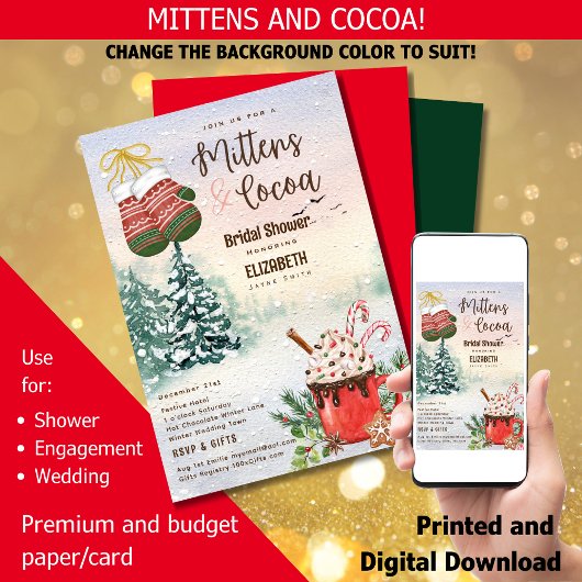 Hygge Mittens en Cacao Winter Vrijgezellenfeest Kaart