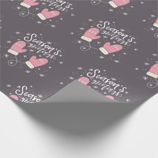 Hygge Mittens Kerstfeestdag Cadeaupapier (Hoek)