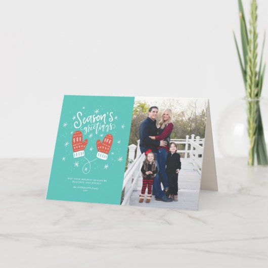 Hygge Mittens kerstfeestdag, gevouwen kaart (Voorkant)