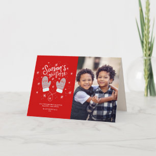 Hygge Mittens kerstfeestdag, gevouwen kaart