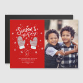 Hygge Mittens-kerstfeestdag — Magnetic Card (Voorkant / Achterkant)