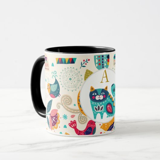 Hygge Mokkenschaal Knuffelkat Gepersonaliseerd Pre Mok (Voorkant links)