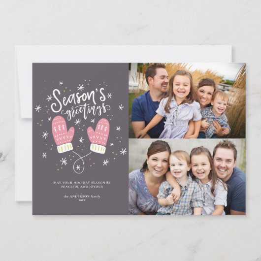 Hygge-mutsen 2 Foto Kerstvakantie Plat Kaart (Voorkant)