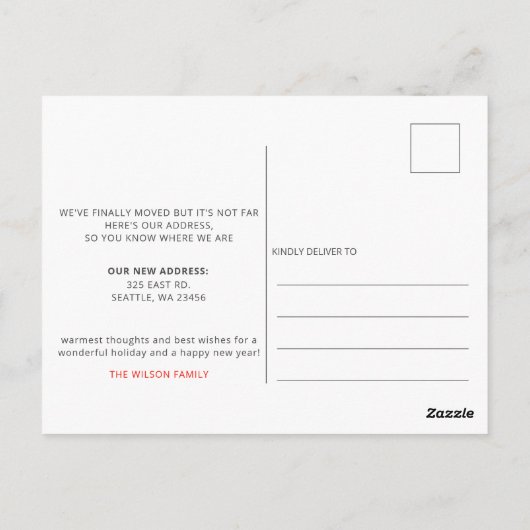 Hygge New Home Weve Moved Holiday Briefkaart (Achterkant)