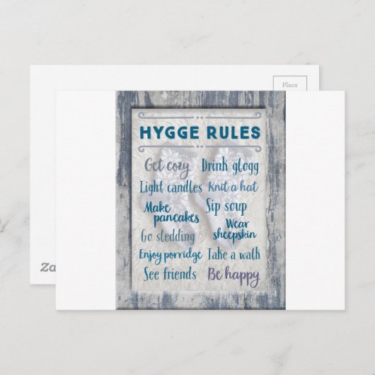 Hygge regels briefkaart (Voorkant / Achterkant)