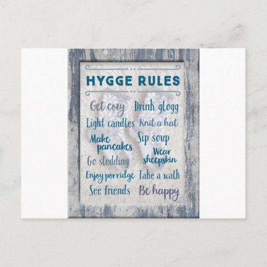 Hygge regels briefkaart (Voorkant)