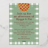 Hygge Scandinavian style plaid foil invitation Folie Feestdagenkaart (Achterkant)