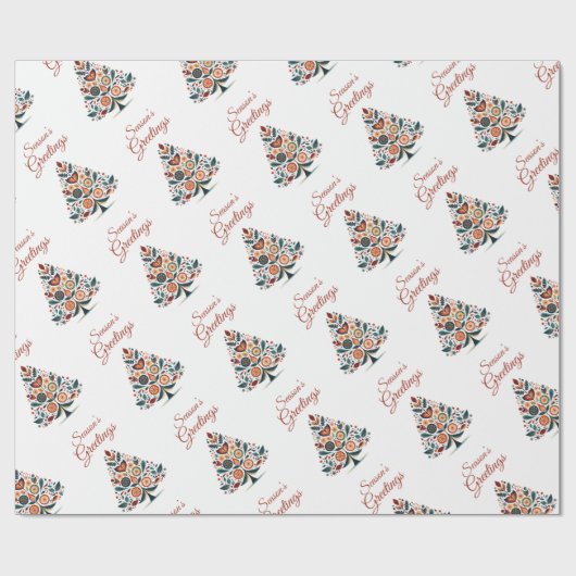 Hygge Scandinavische minimalistische kerst Cadeaupapier (Vlak)